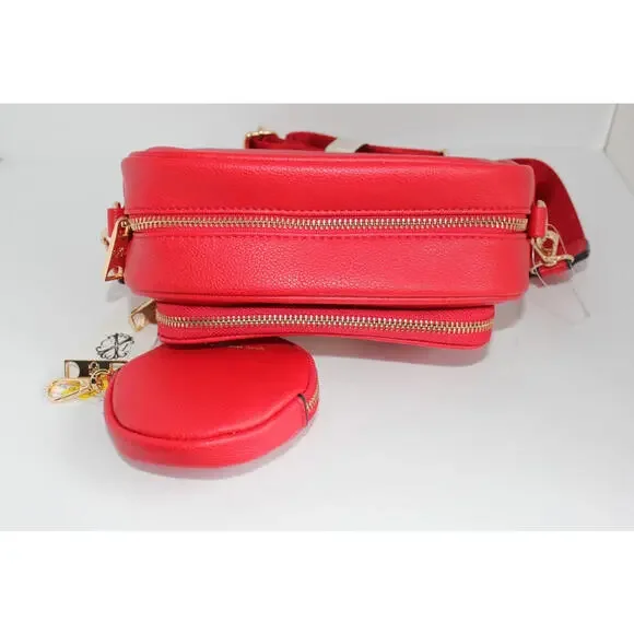 CXL by Christian Lacroix Eve Pebble Camera w Detachable Mini Zip Red Retail $88 - Picture 4 of 15